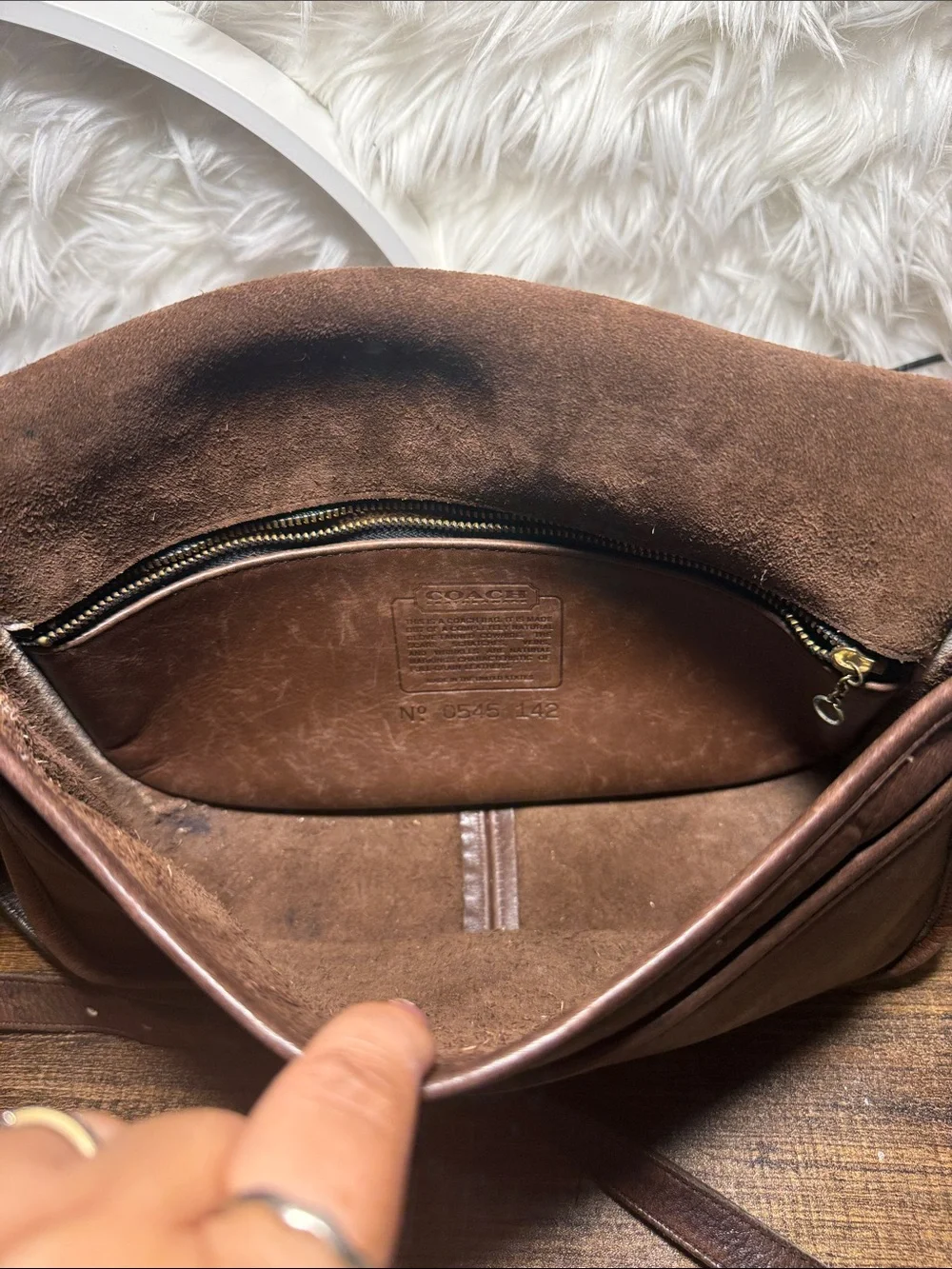 Coach Brown Leather Messenger Bag with Turn-Lock Closure Vintage